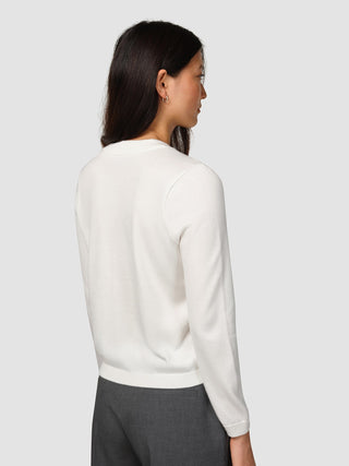Fine Knit Cardigan Off White
