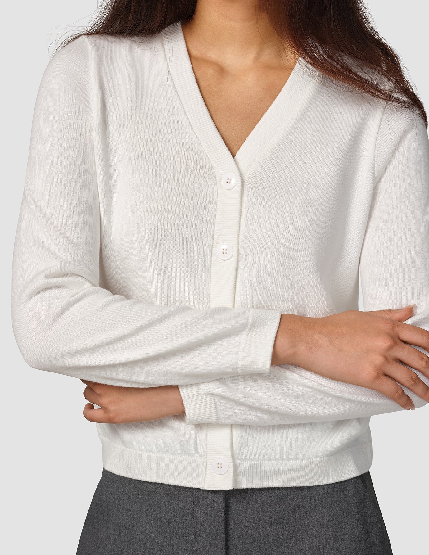 Fine Knit Cardigan Off White