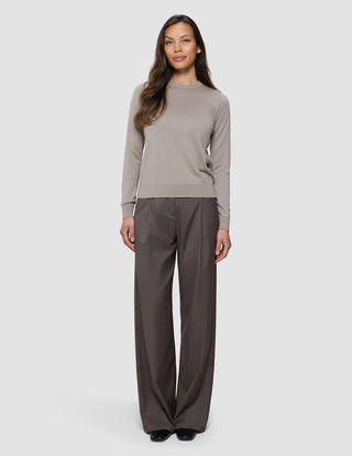 Fine Knit Crewneck Dark Sand