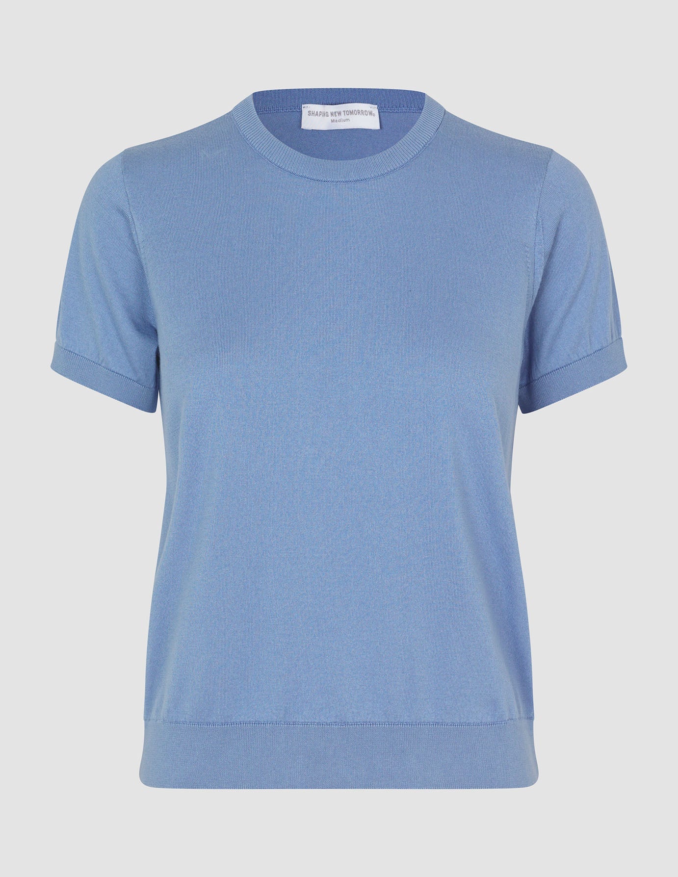 Fine Knit T-shirt Serenity Blue