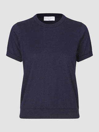 Fine Knit T-shirt Navy