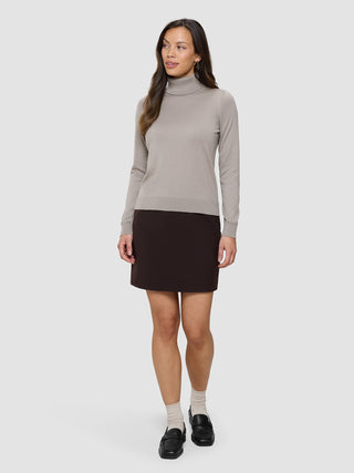 Fine Knit Turtleneck Dark Sand