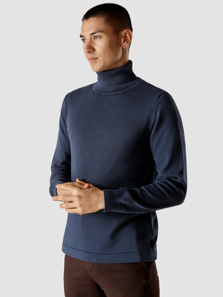 Fine Knit Turtleneck Navy
