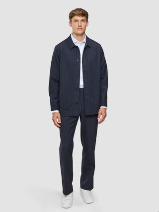 Heritage Overshirt Dark Navy Pinstripe