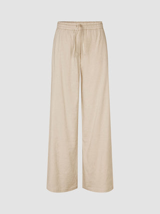 Women's Linen Pants Relaxed Sandy Beige