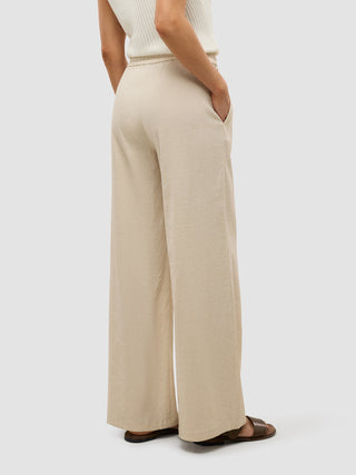 Women's Linen Pants Relaxed Sandy Beige