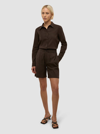 Women's Linen Shorts Relaxed Espresso
