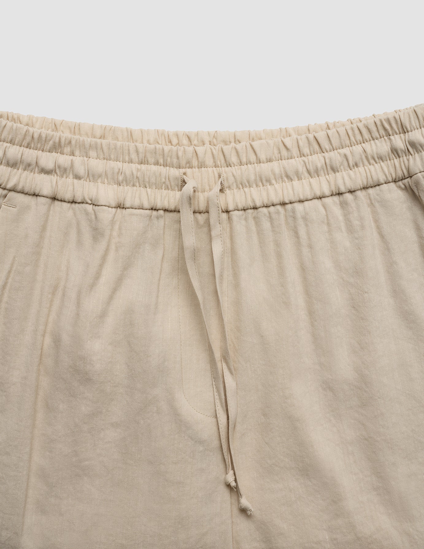 Linen Set Sandy Beige Long Sleeved Shirt & Relaxed Shorts