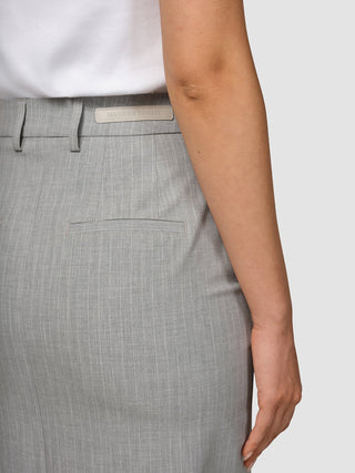 Essential Maxi Skirt Light Grey Pinstriped