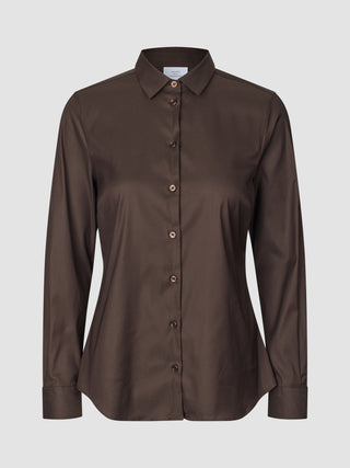 Women's Oxford Shirt Espresso Slim
