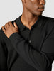 Premium Merino Long Sleeve Polo Black
