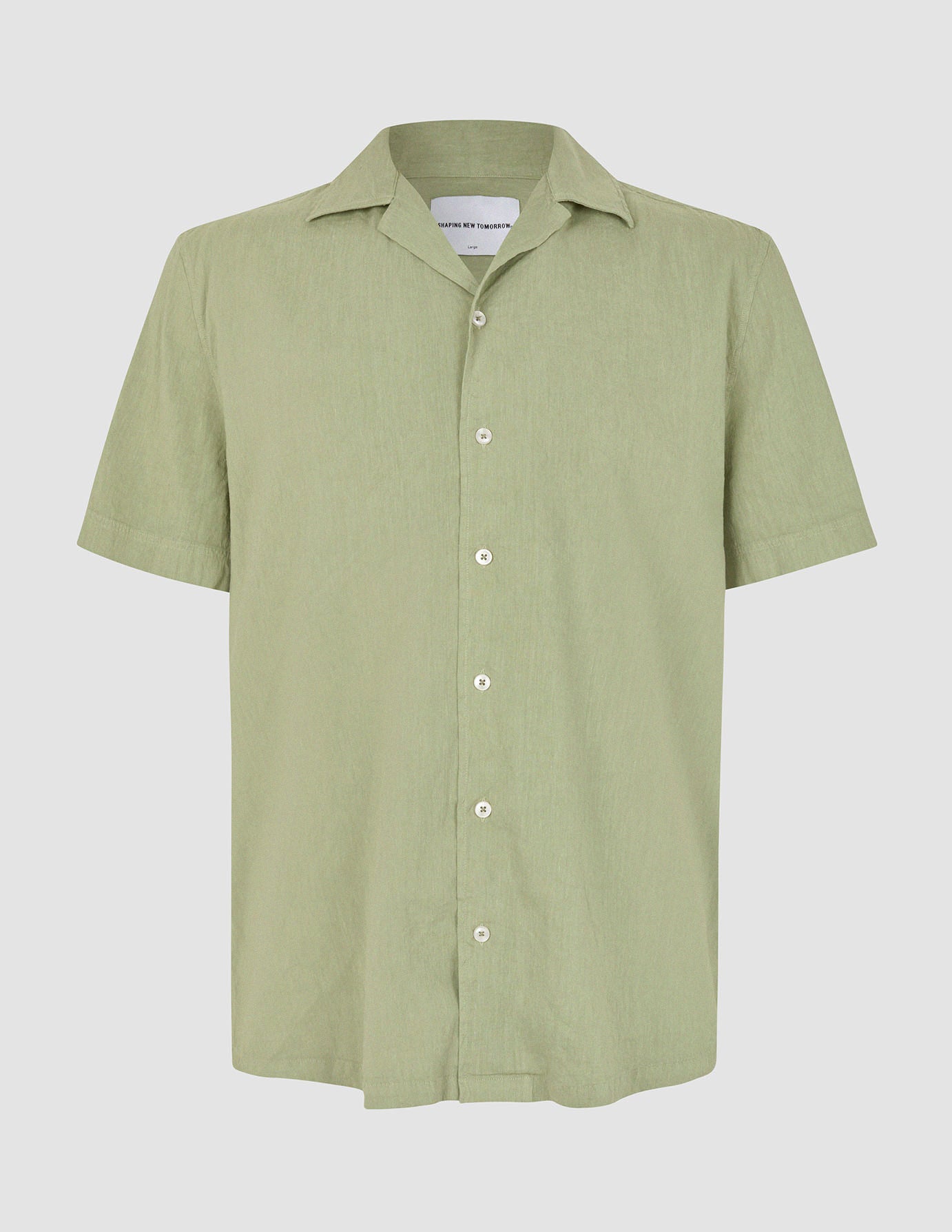 Refined Linen Bowling Short Sleeve Shirt Tea