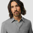 Refined Linen Long Sleeve Shirt Stone Grey