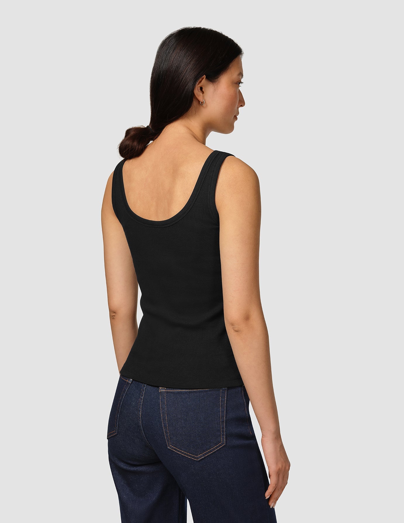 Rib Tank Top Black