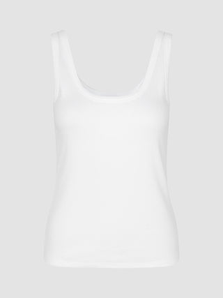 Rib Tank Top White