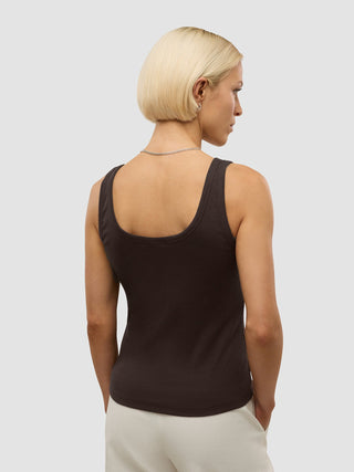 Women's Rib Tank Top Espresso