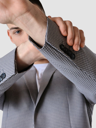 Essential Blazer Slim Duo Check Blue