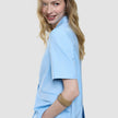 skye set blue haze short sleeved blazer shorts