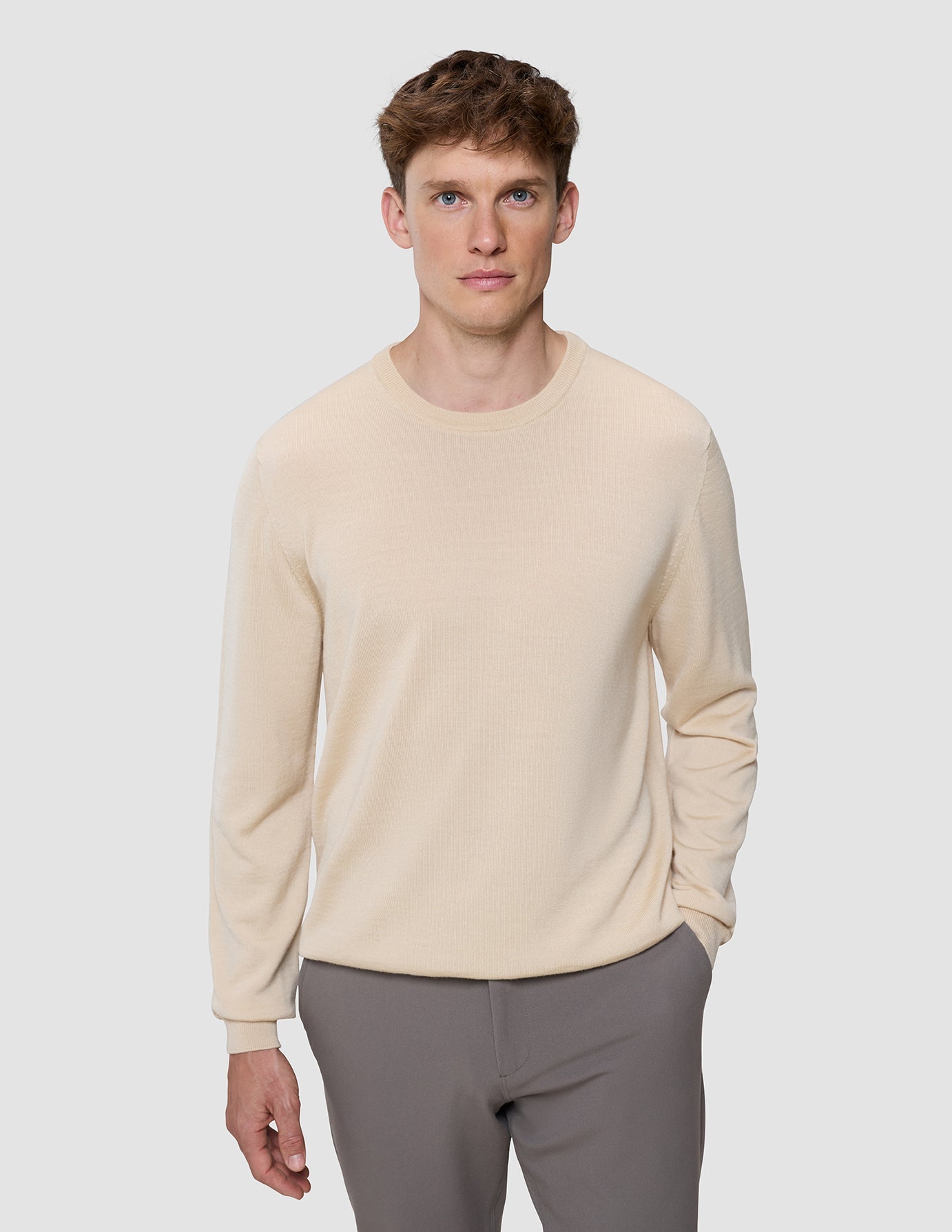 Seamless Premium Merino Knit Crewneck Birchwood