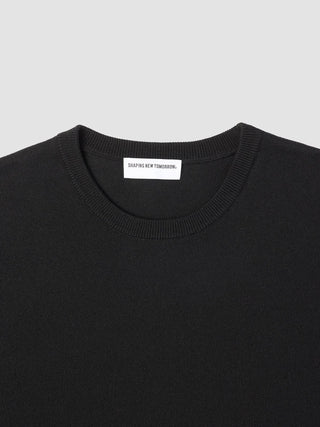 Seamless Premium Merino Knit Crewneck Black
