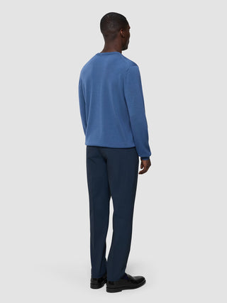 Seamless Premium Merino Knit Crewneck Dusky Blue