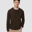 Seamless Premium Merino Knit Crewneck Saddle Brown