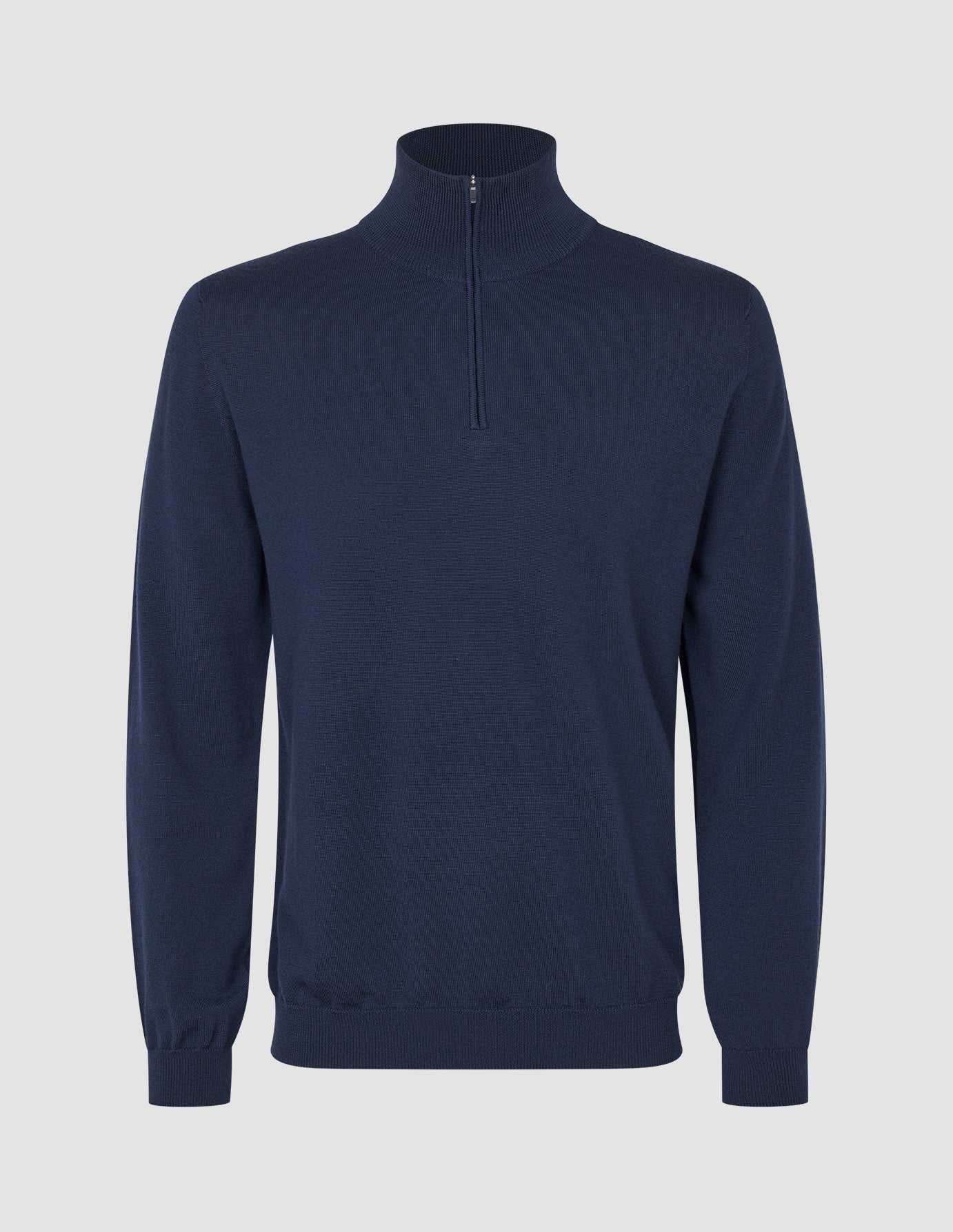 Seamless Premium Merino Knit Half Zip Dark Navy