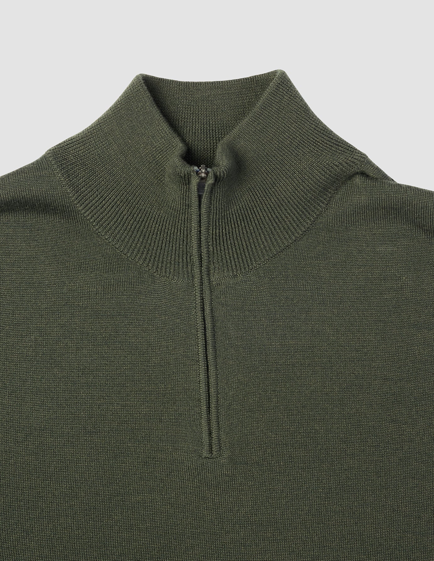 Seamless Premium Merino Knit Half Zip Green Night