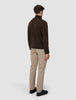 Seamless Premium Merino Knit Half Zip Saddle Brown