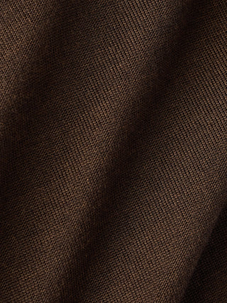 Seamless Premium Merino Knit Half Zip Saddle Brown