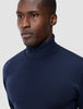 Seamless Premium Merino Knit Turtleneck Dark Navy