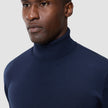 Seamless Premium Merino Knit Turtleneck Dark Navy