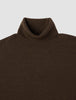 Seamless Premium Merino Knit Turtleneck Saddle Brown