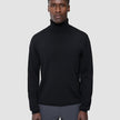 Seamless Premium Merino Knit Turtleneck Black