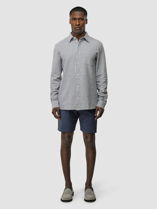 Seersucker Casual Shirt Navy Stripes