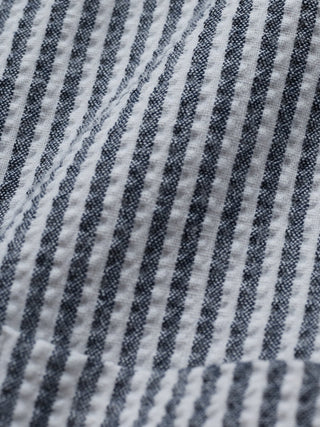 Seersucker Casual Shirt Navy Stripes