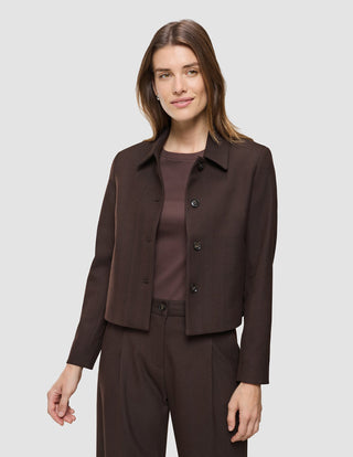 Serene Set Chocolate Herringbone Short Jacket Pants