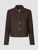 Women's Serene Short Jacket Chocolate Herringbone