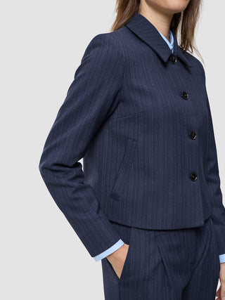 Women's Serene Short Jacket Marine Pinstripe