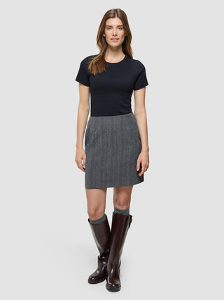 Women's Serene Short Skirt Grey Herringbone
