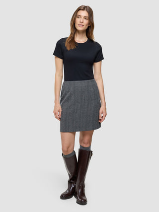 Women's Serene Short Skirt Grey Herringbone
