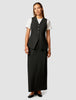 Essential Set Black Long Vest & Maxi Skirt