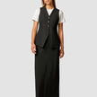 Essential Set Black Long Vest & Maxi Skirt