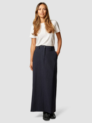 Essential Maxi Skirt Navy Pinstripe