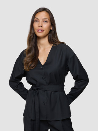 Women's Skye Belted Overshirt Black