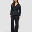 Skye Set Black Belted Overshirt Wide Pants
