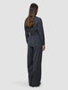 Skye Set Charcoal Melange Belted Overshirt & Wide Pants