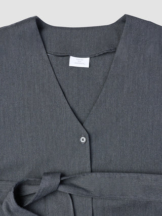 Women's Skye Belted Overshirt Charcoal Melange