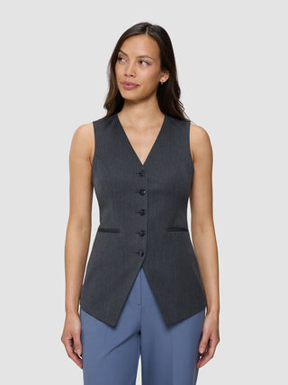 Women's Skye Long Vest Charcoal Melange