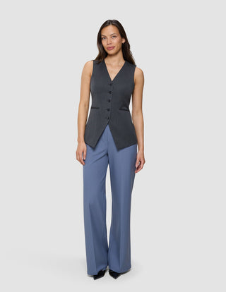 Women's Skye Long Vest Charcoal Melange